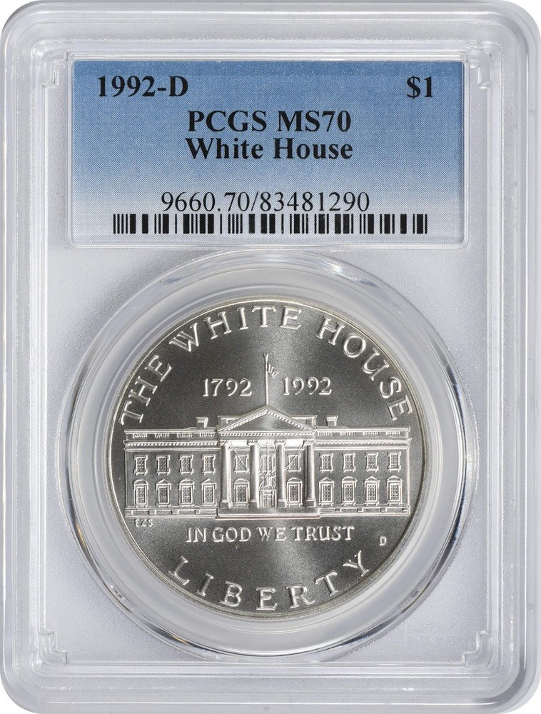 1992-D White House Commemorative Silver Dollar MS70 PCGS