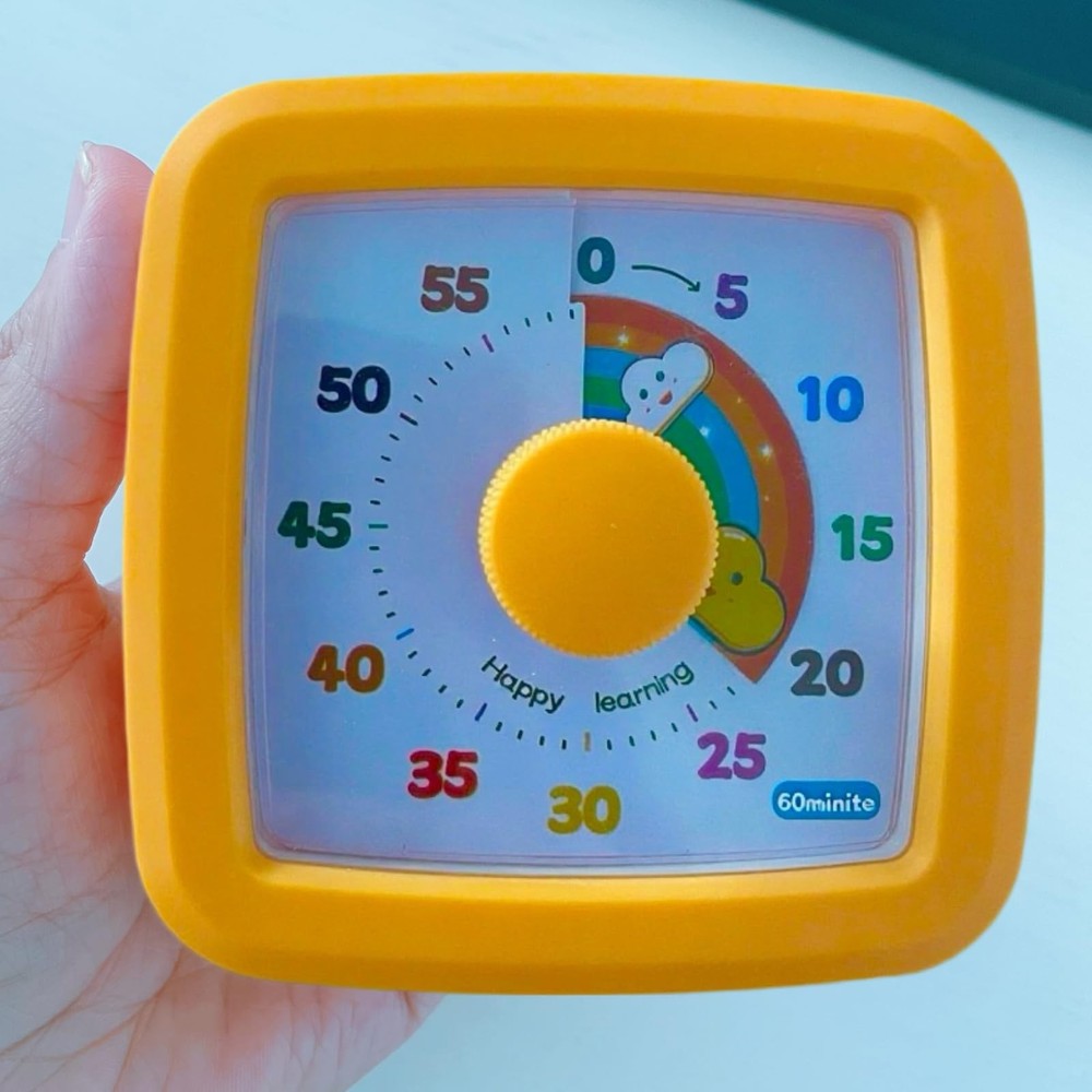 Visual Timer for Kids 60 Minute, Rainbow Countdown Clock with Silent Operation