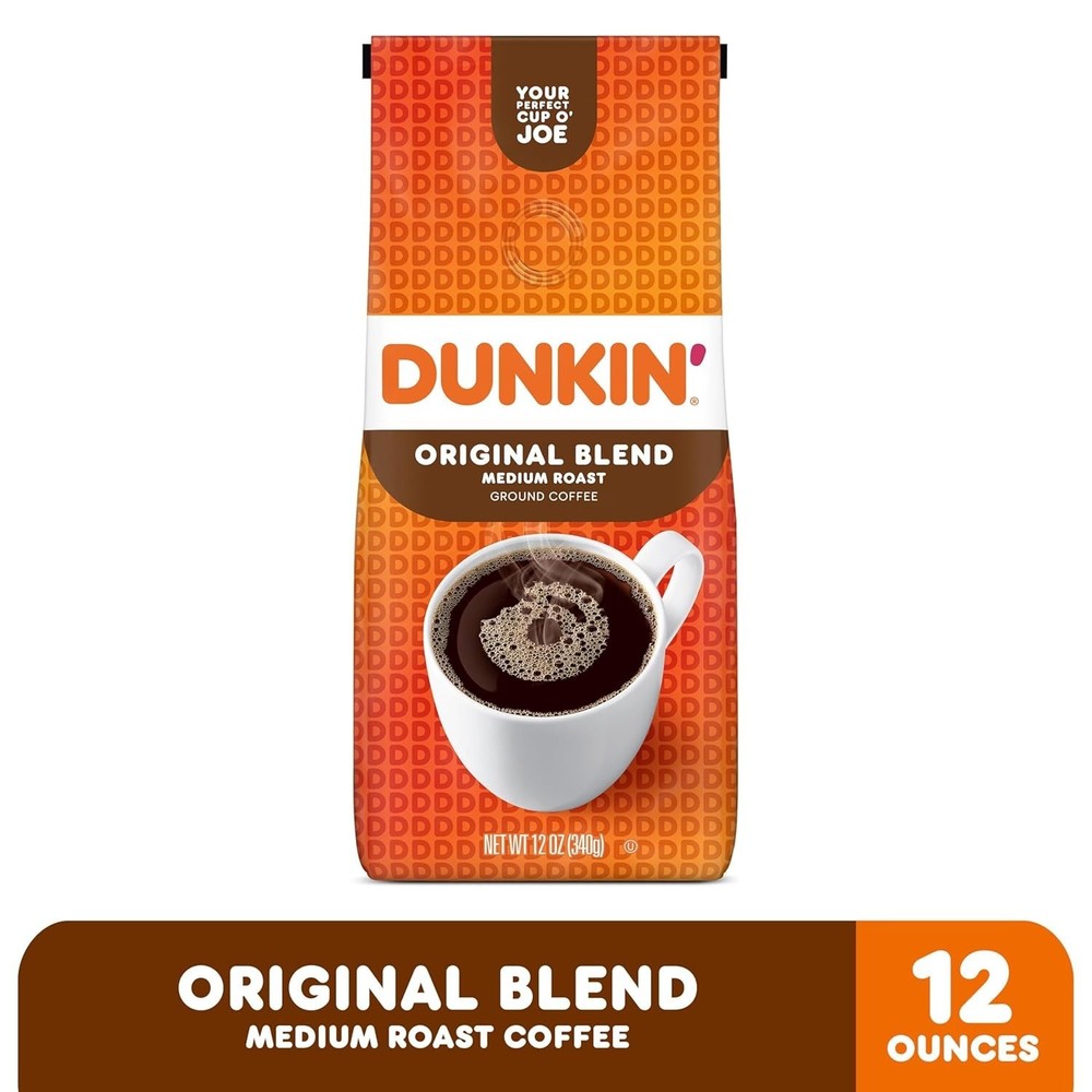 Classic Dunkin' Blend Ground Coffee, 12 Oz Bag - Caffeinated Delight