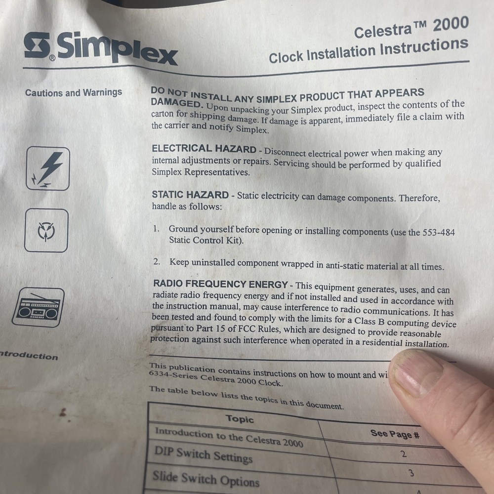 Simplex Clock Model, 6334-9140