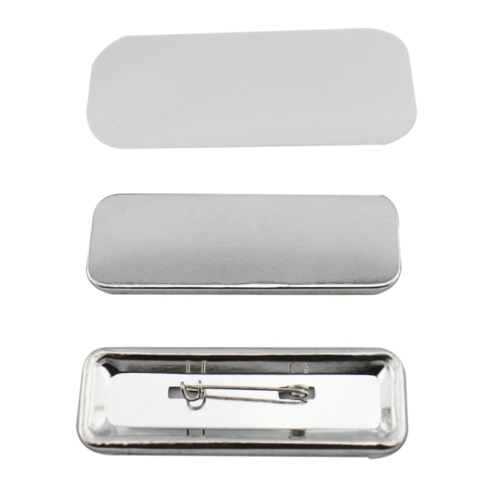100 pcs/Pack Rectangular 25*70mm Pin Back Button Parts for Badge Machine