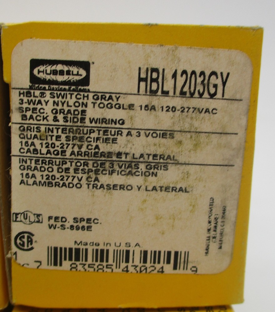 HUBBELL HBL1203GY SWITCH NSMP