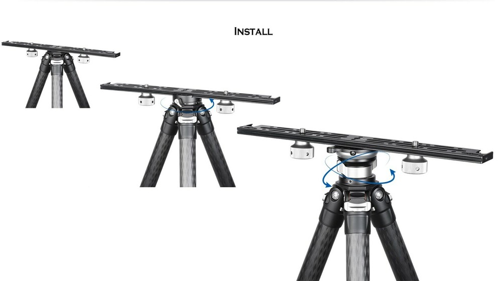 Leofoto NP-400 400mm double platform / two cameras mounted