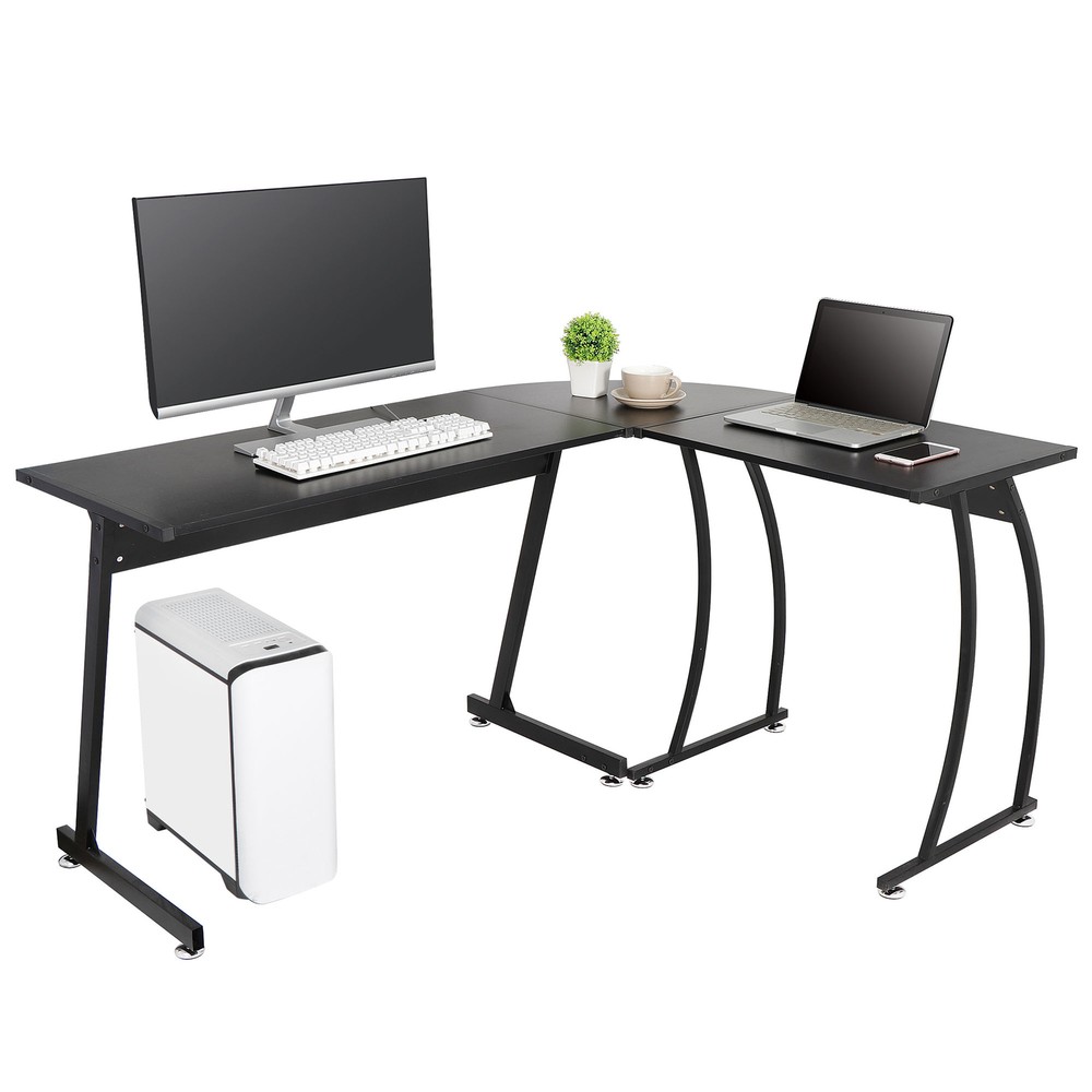 58" L-Shaped Corner Computer Home Desk PC Laptop Study Table Workstation