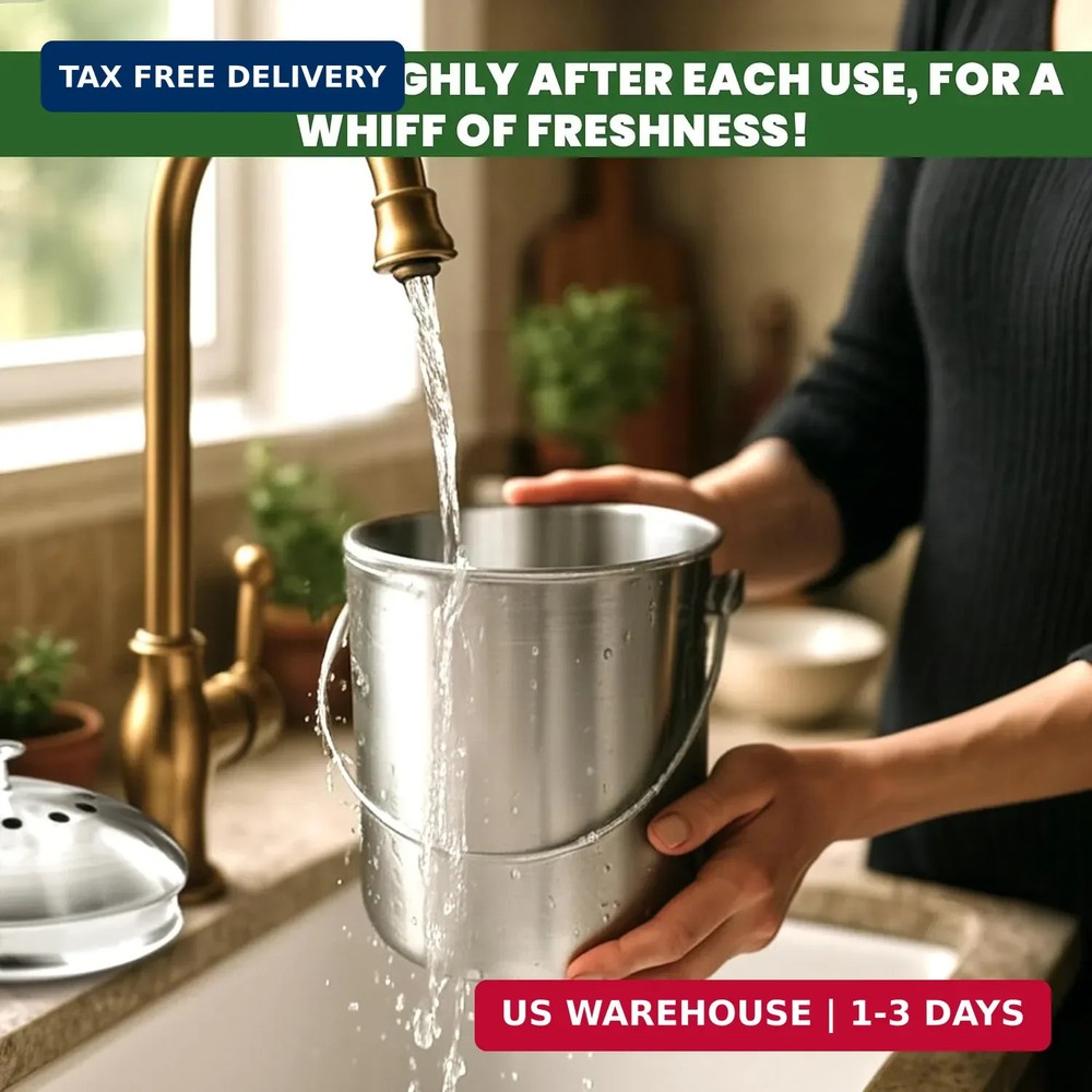 Utopia Kitchen Countertop Compost Bin Kitchen with Charcoal Filter -1.3gallon St