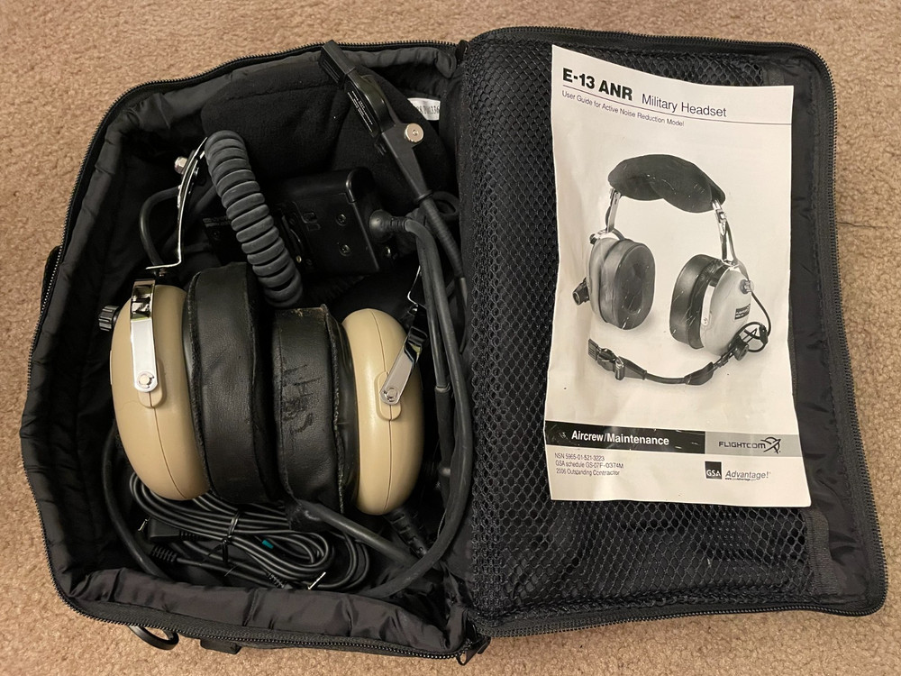 FLIGHTCOM E-13 ANR (Active Noise Reduction) Military Headset Pre-Owned