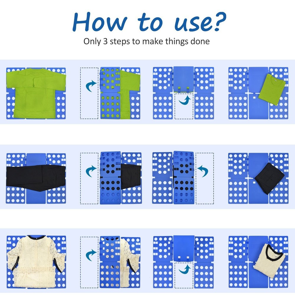 V1 Shirt Folding Board t Shirts Clothes Folder Durable Plastic Laundry folder...