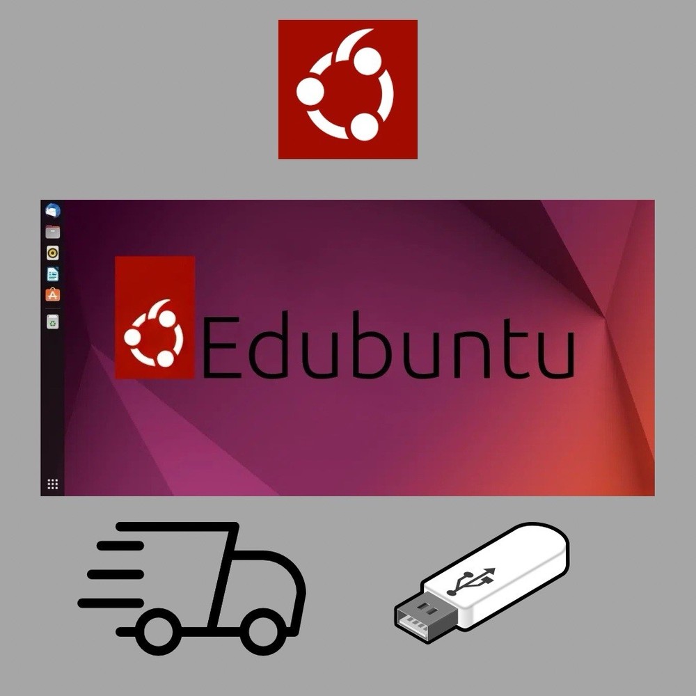 Edubuntu 25.04 Stable Version Bootable USB Flash Drive 64bit Live Install