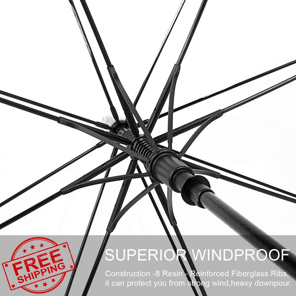 G4Free 62" Clear Golf Umbrella Transparent Auto Open Oversized Windproof