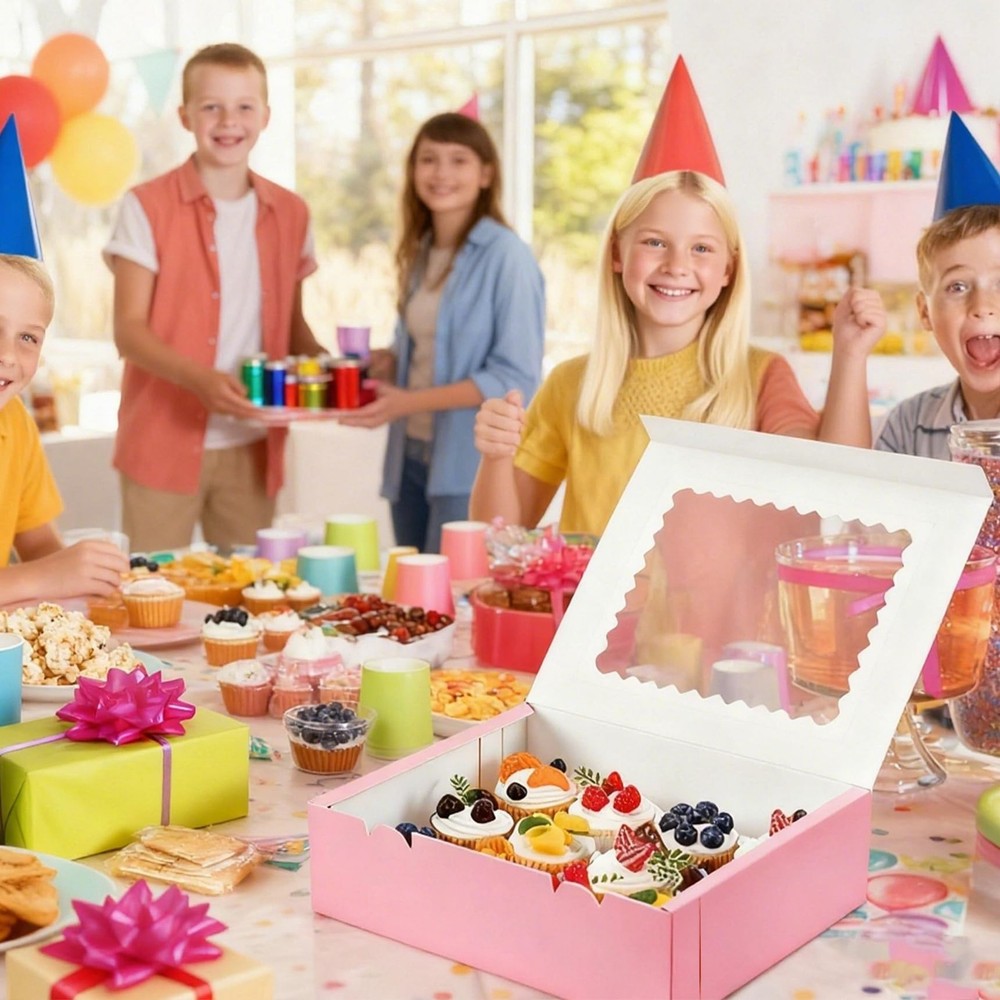 12 Count Cupcake Boxes, 10PCS Cupcake Container with Window, Holding 120 Past...