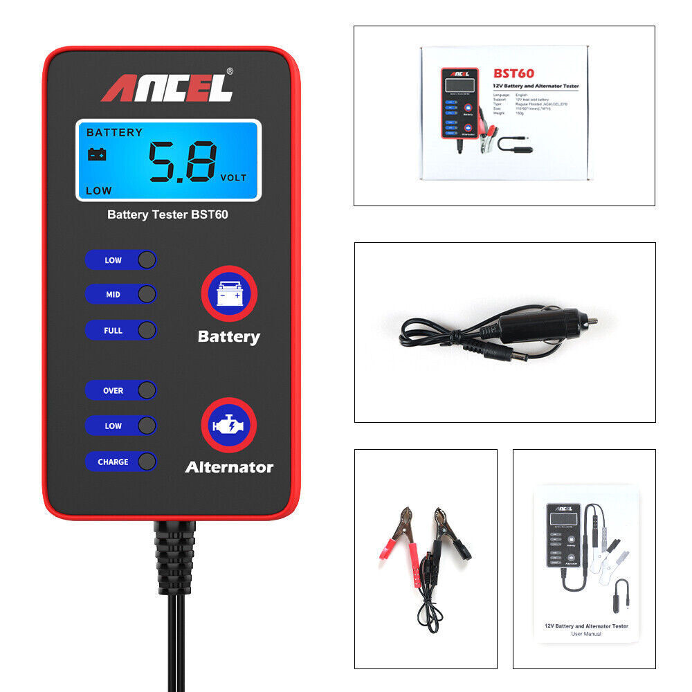ANCEL BST60 12V Car Battery Tester Digital Analyzer Alternator Charging Tool