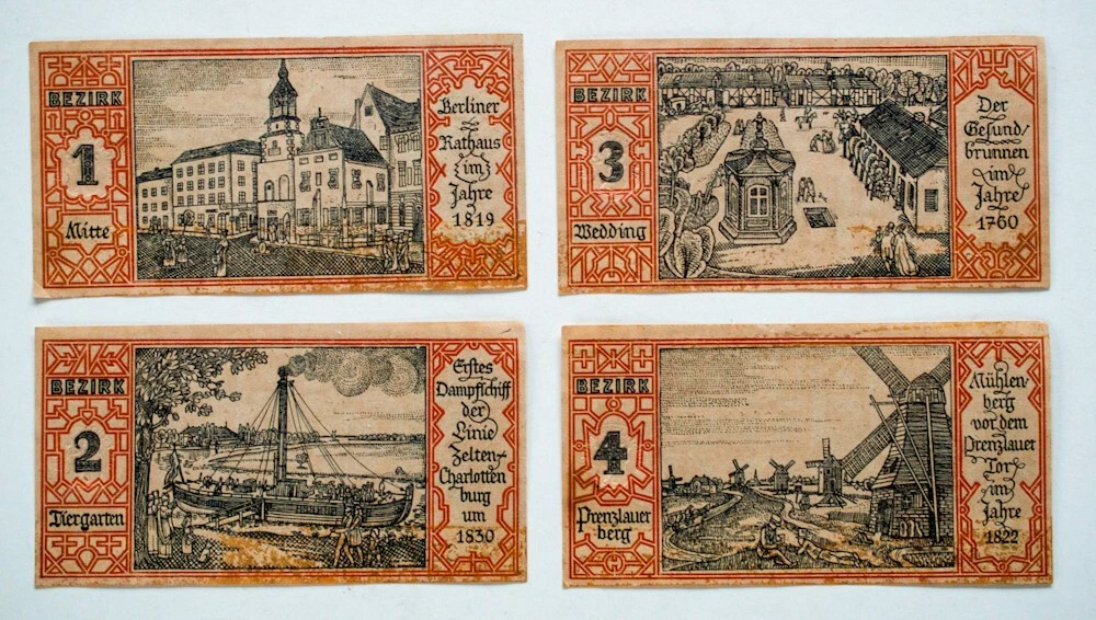 German Notgeld Four Berlin Notes
