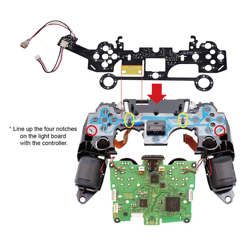 8 Colors Luminated DIY Light Panel Board Thumbsticks LED Kit For PS5 Controller