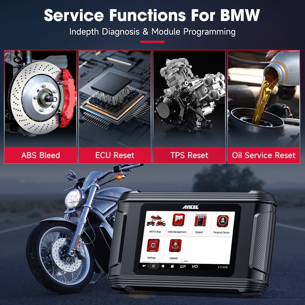 ANCEL MT510 All Systems Motorcycle Diagnostic Tool Fit For BMW OBD2 Code Reader