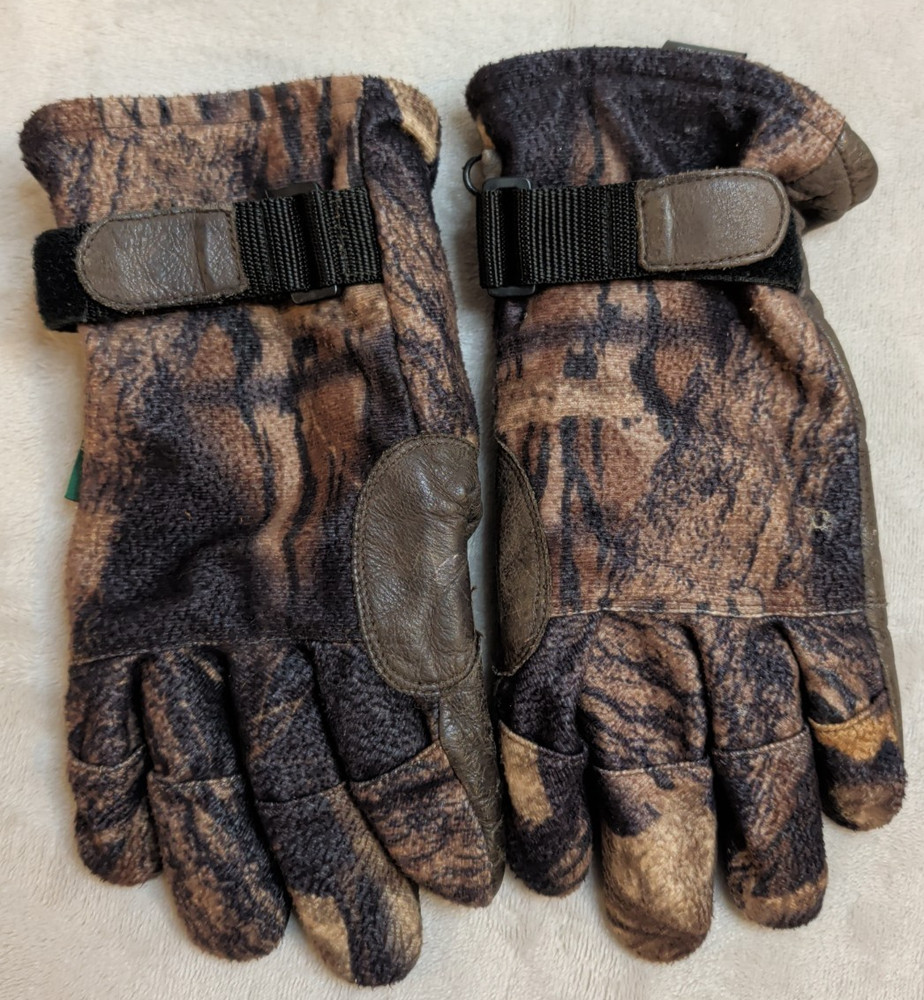 Drift Plus Camo Hunting Gloves Leather Palm Insulated Mens M Medium