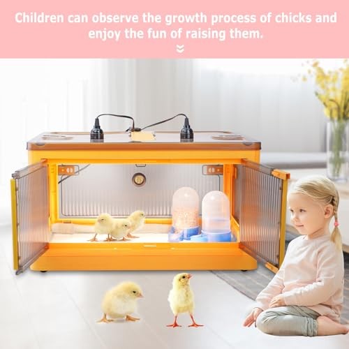 Chick Brooder Box for Chicks, Quail Brooder Box Kit with Heater Feeder and