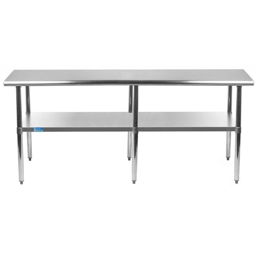 18" X 84" Stainless Steel Work Table With Galvanized Undershelf
