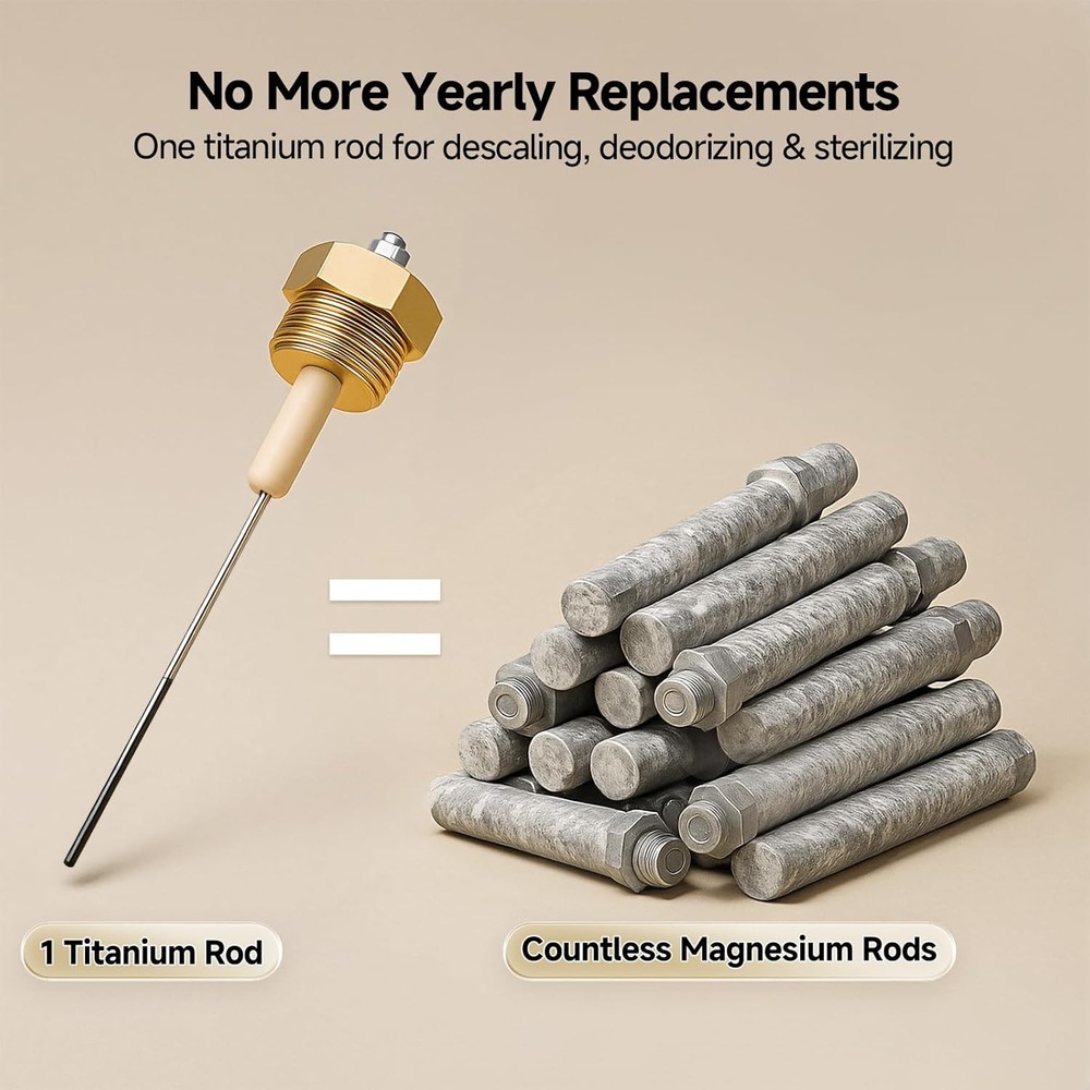 RV Water Heater 6 Gallon Tank Propane Gas & Electric with Powered Anode Rod