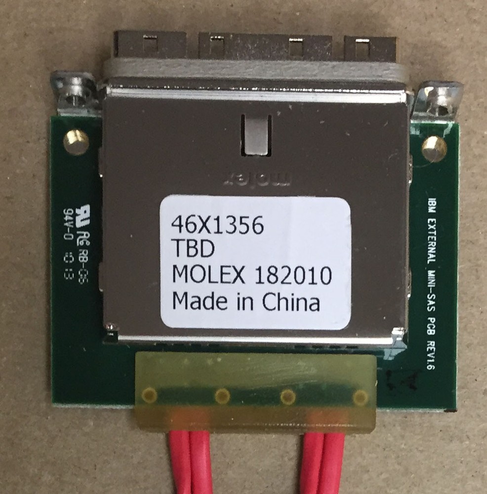 IBM External Mini-SAS Controller 46X1356 TBD Molex 182010