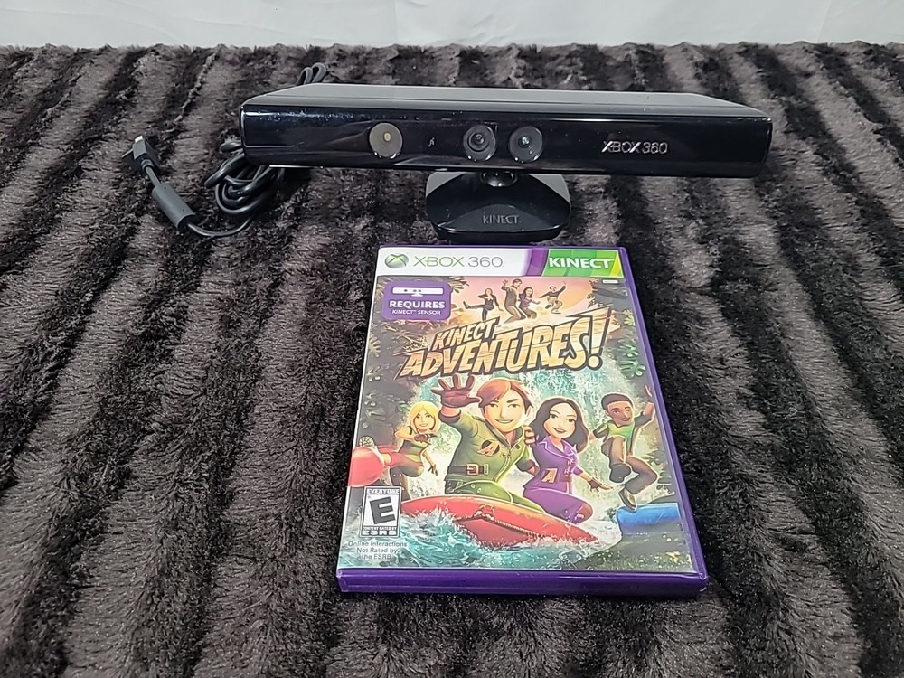 Xbox 360 Kinect Sensor 1414 With Kinect Adventures Game CIB