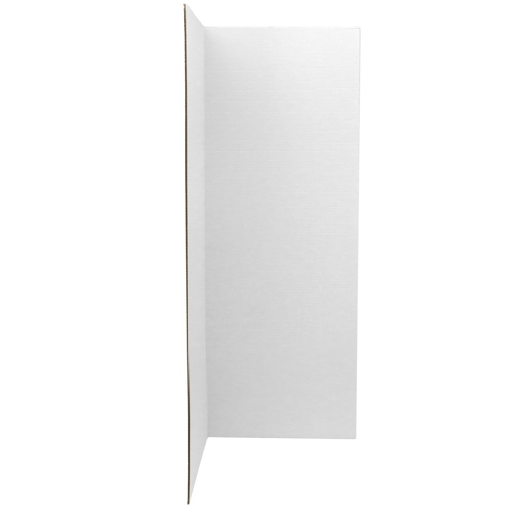 3 ft. Short White Temporary Cardboard Folding Screen - 3 Panels