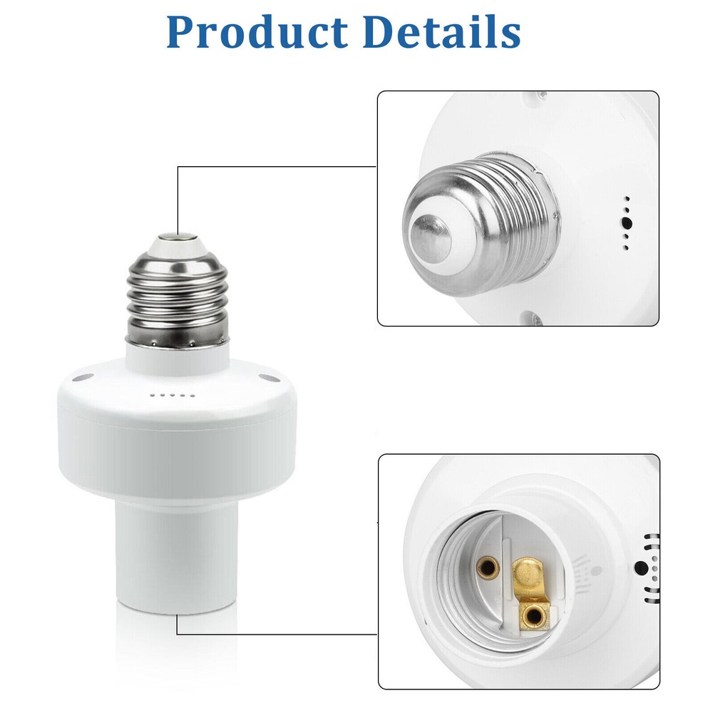 Wireless Remote Control Light Lamp E27 Screw Bulb Base Holder Cap Socket Switch