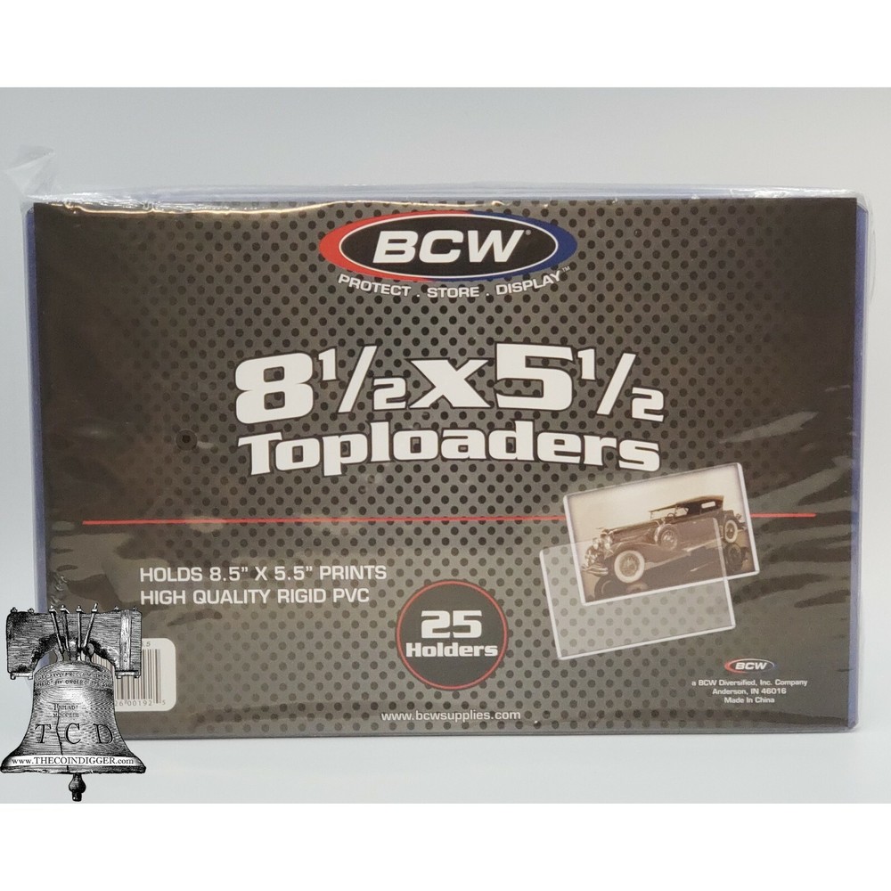 25 BCW 8.5x5.5 Print Photo Document Toploader Holder Plastic Rigid Case Standard