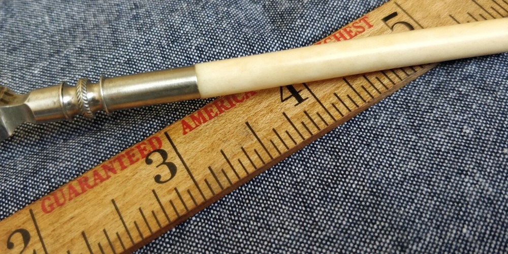 Vintage drafting Pen with white handle Bone?