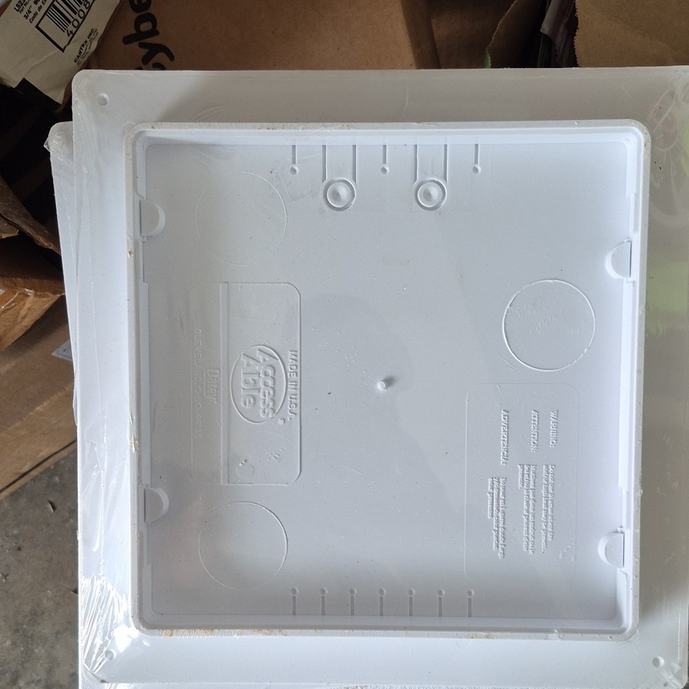 Oatey 8" x 8" White Plastic Access Panel Flush Surface Mount Square for Drywall