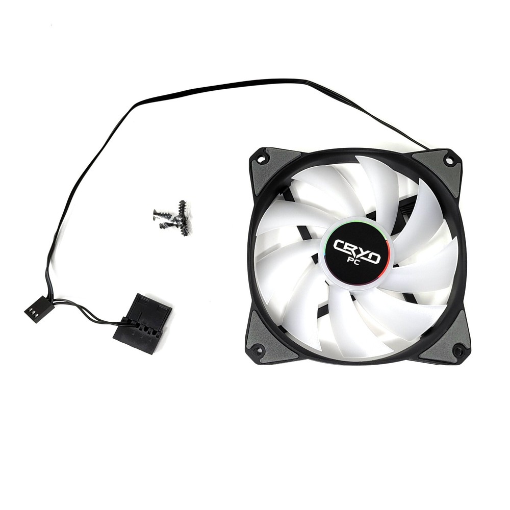 120mm Computer Case Fan LED, 3pin + Molex, LED Static Color Cooling, Cryo-PC