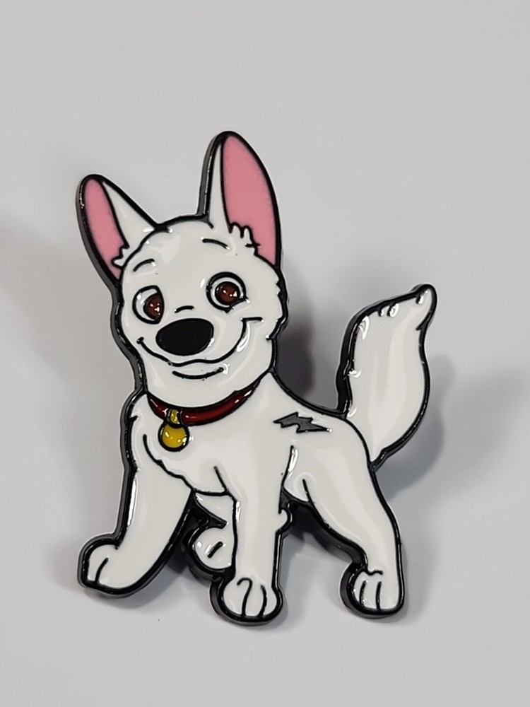 Bolt Lapel Pin Cartoon Character from Bolt White German Shepherd w/ Super Powers