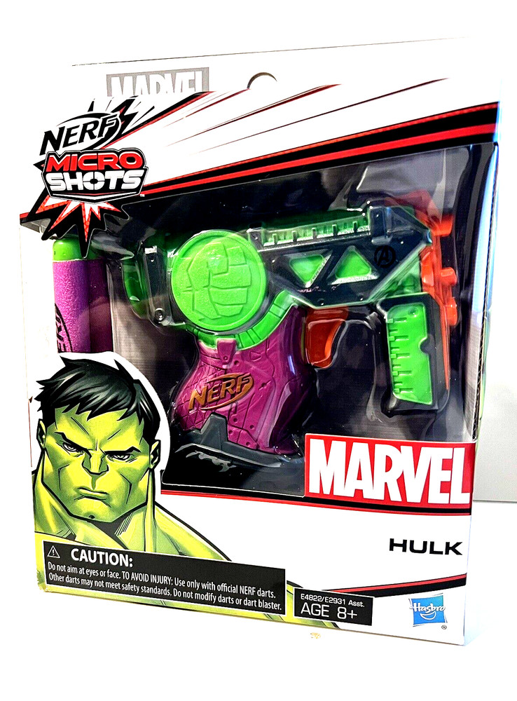 Marvel Nerf Micro Shots Hulk Nerf Gun & 2 Elite Darts