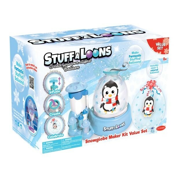 STUFF-A-LOONS - SNOWGLOBE MAKER KIT VALUE SET - PENGUIN - MAKE STUFFED BALLOONS
