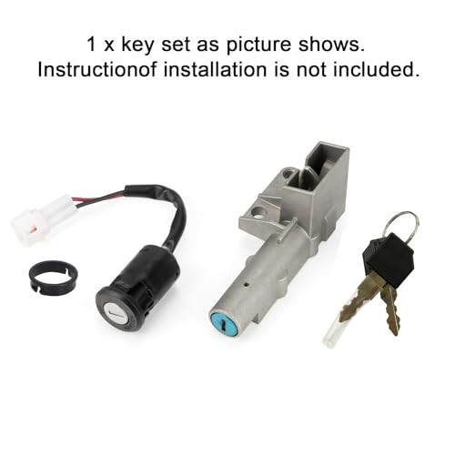 Motorcycle Ignition Key Switch Set, Ebike Ignition Switch with Key Fit for
