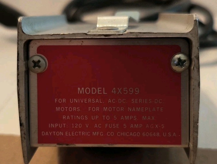 Dayton 5amp speed control model 4X599 (TESTED)