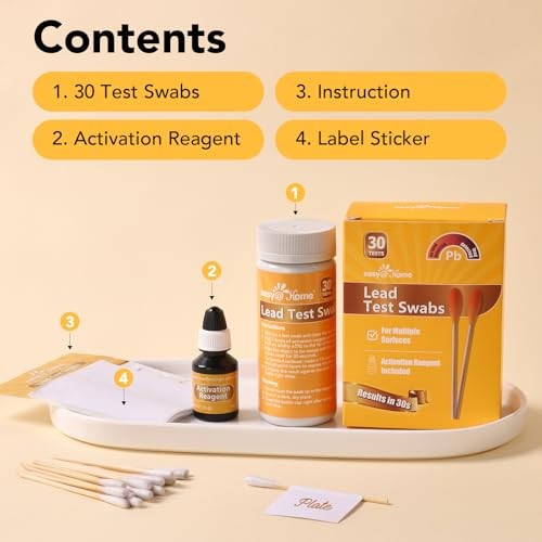 Lead Test Kit with Vinegar – 30 Rapid Testing Swabs with 30‑Second