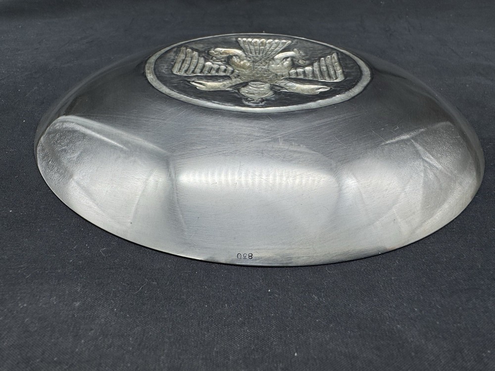 Vintage 830 Silver Eagle Double Head Eagle Plate, 127 grams, 6"
