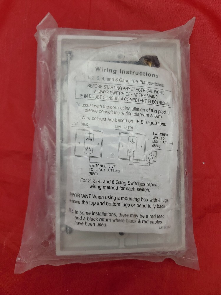 BG 6 Gang 2 Way 10A Wall Switchplate Electrical Light Switch