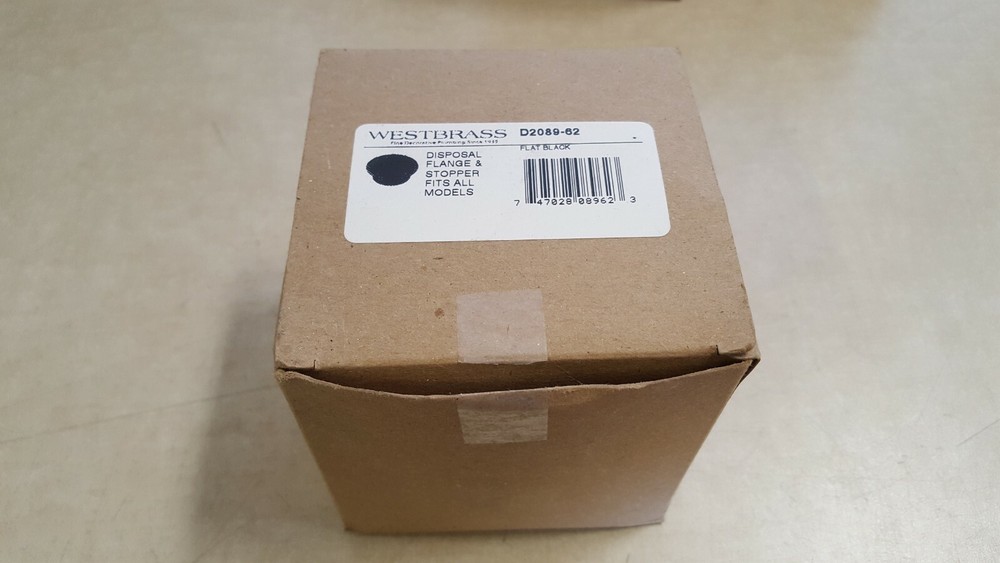 Westbrass InSinkErator Style Disposal Flange and Stopper, Matte Black, D2089-62