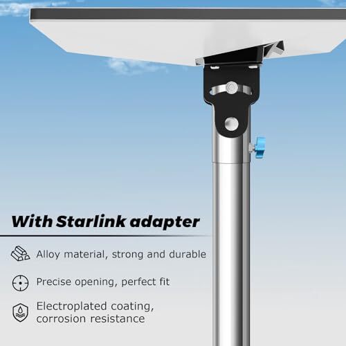 Starlink Mini Pole Mount, with 0-30° Adjustable Starlink Pipe Adapter, 9ft