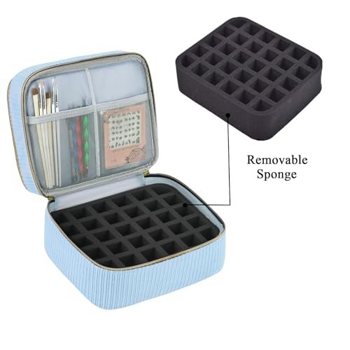 30-Bottle Nail Polish Organizer Case - Double-Layer Storage Bag with Handle, Man