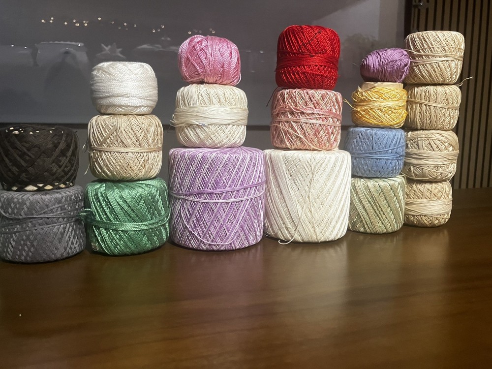 Vintage Thread Lot Of Crochet Spools