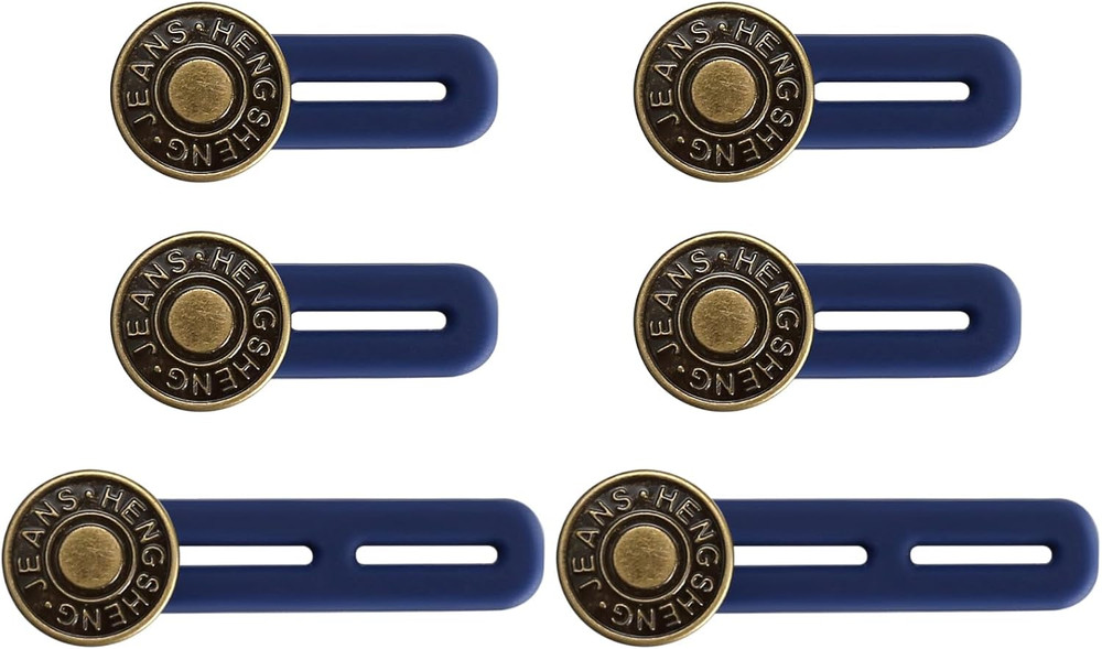 6 Pcs Jean Button Extender Pants Extender for Moderate dark blue