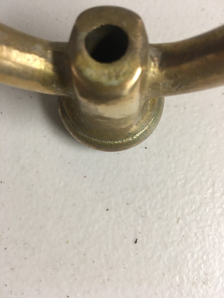 LARGE 1/4 IPS ( 1/2 ) Threaded Heavy Solid Brass Loop 3 INCH DIAMETER