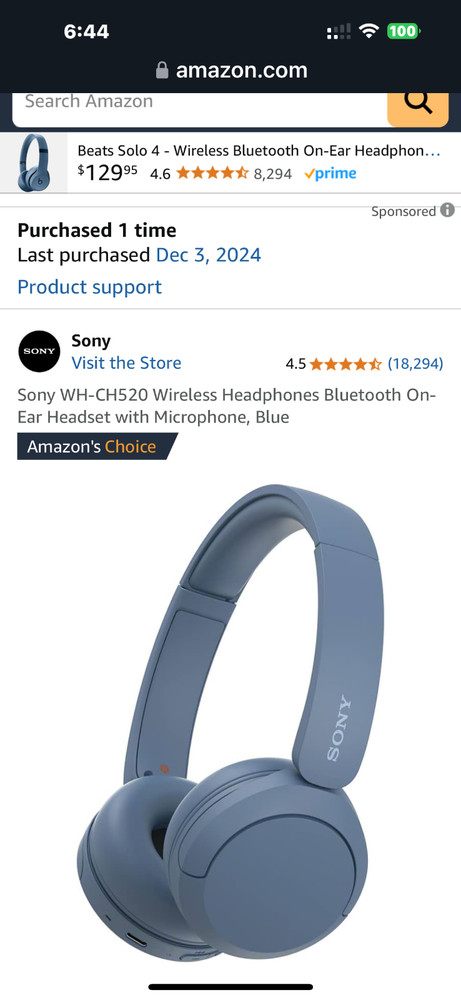 Ear Headset with Microphone, Blue Amazon's Choice