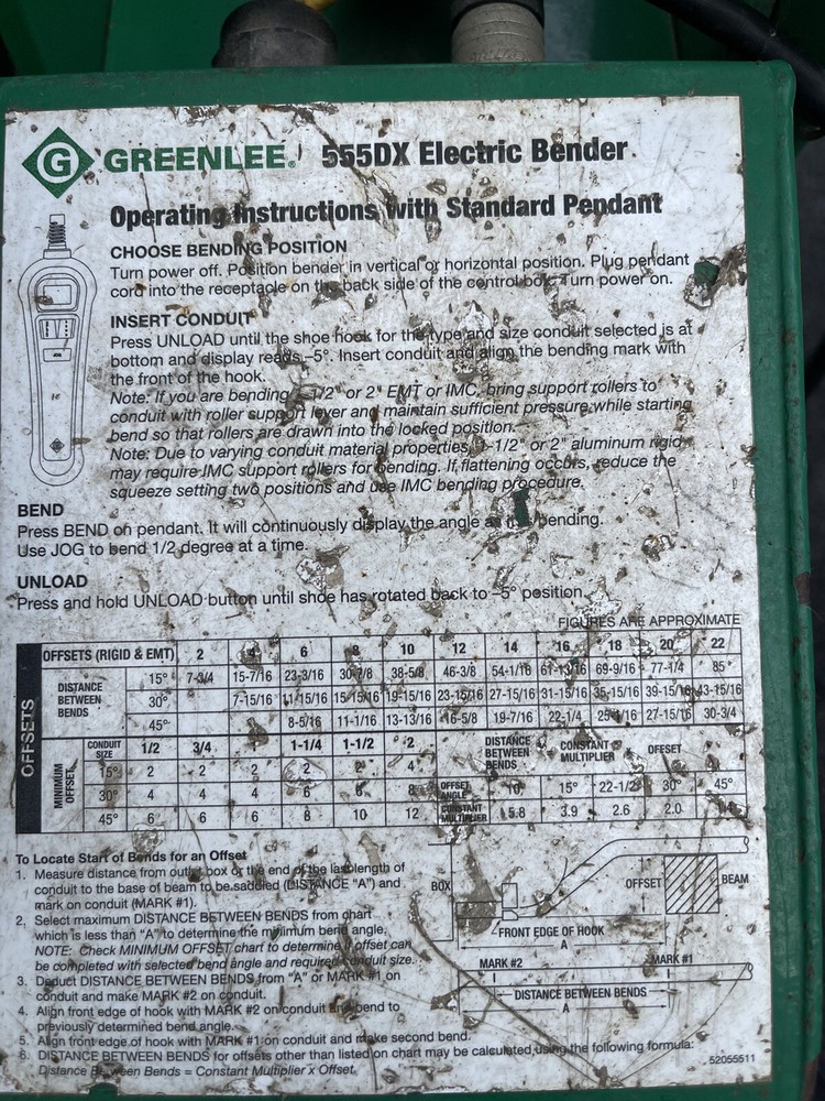 Greenlee 555 Electric Dx Bender
