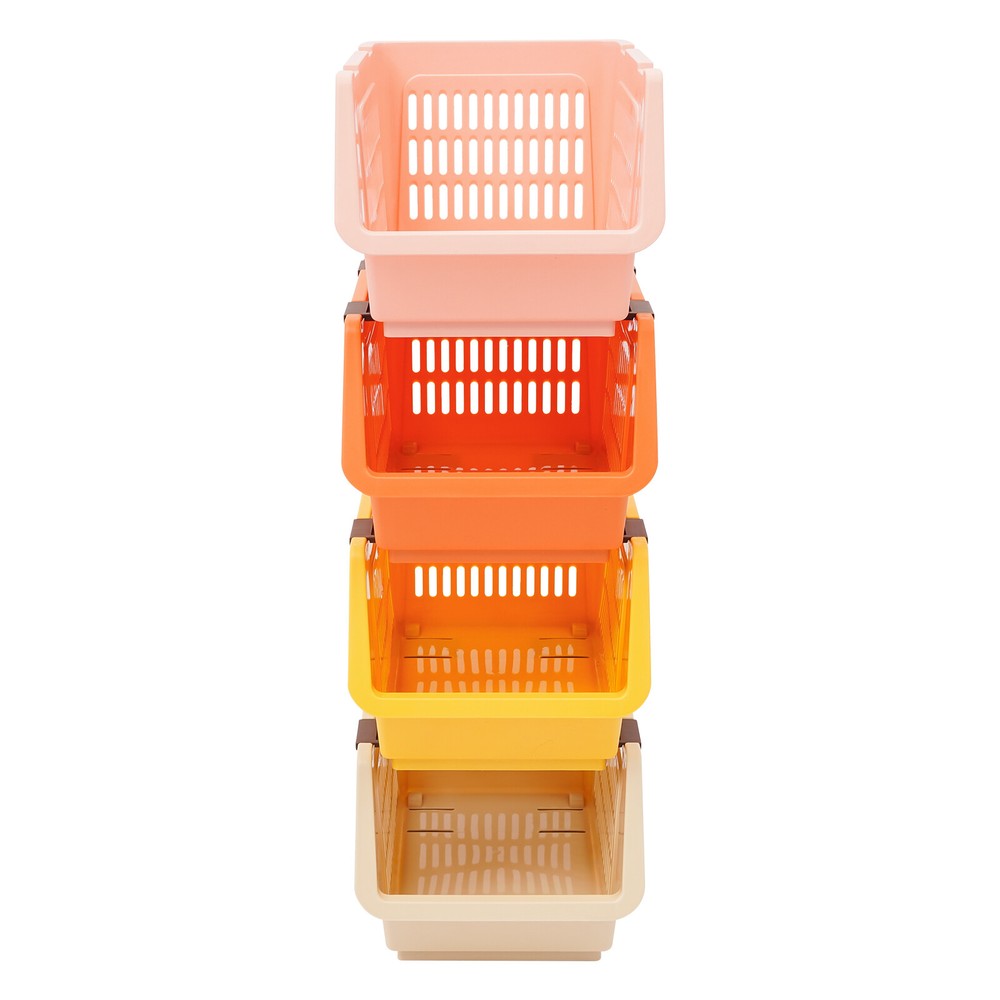 4 PCS Stacking Storage Baskets, Stackable Organizer Baskets,?Storage Bins