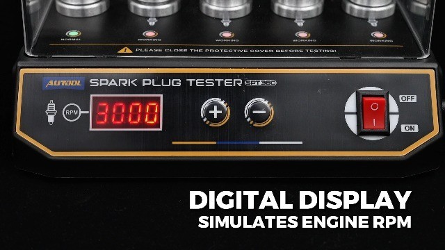 Adjustable 5-Hole Spark Plug Tester, Digital RPM 200-9999, Engine Ignition Coil