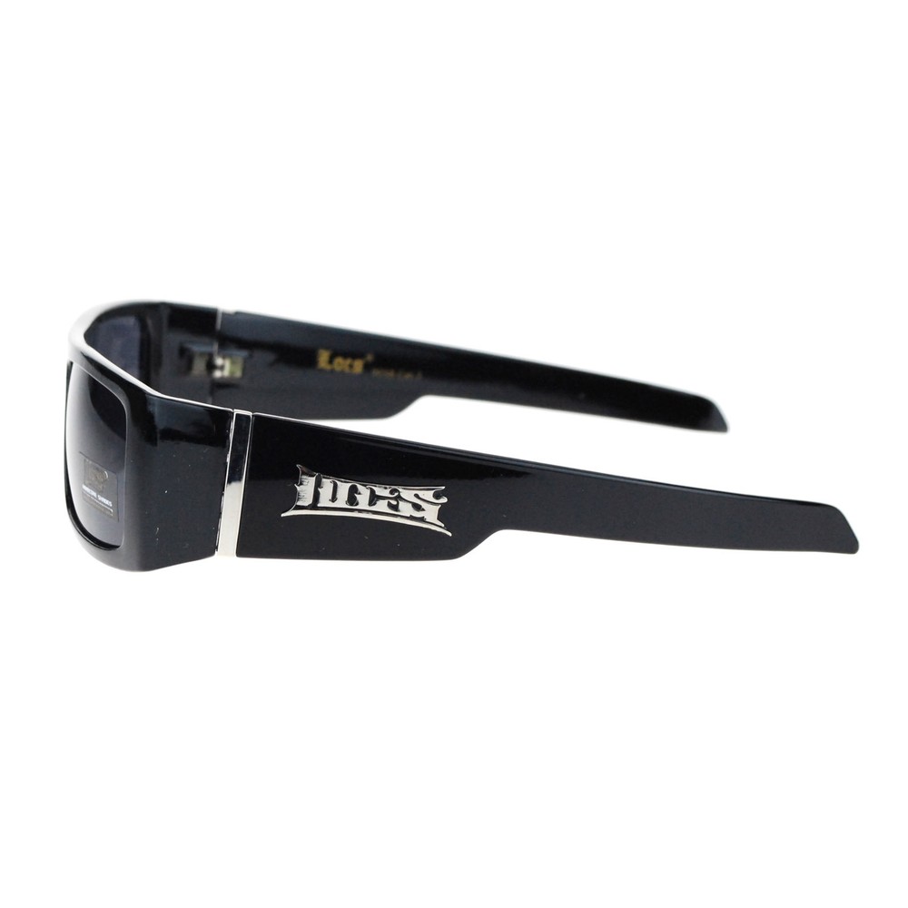 AUTHENTIC LOCS Men's Rectangular Gangster Style Sunglasses BLACK