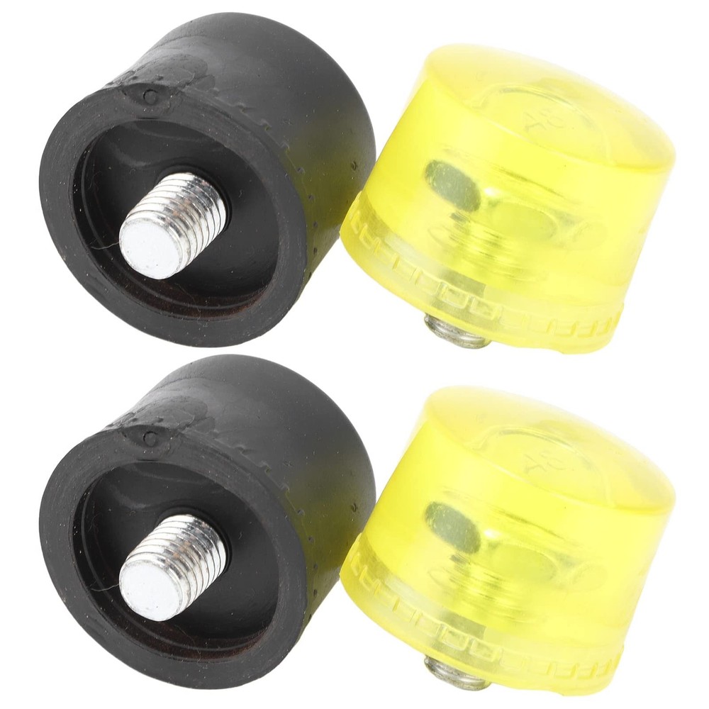 Kadimendium 2 Set Rubber Striking Head Hammer Replacement Tips Black,yellow